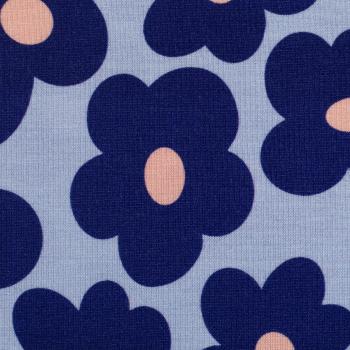 Preview: Viskosejersey Happy Flowers Hellblau/Dunkelblau von Swafing von Cherry Picking